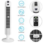 Monzana Turmventilator FERNBEDIENUNG 3 Geschwindigkeitsstufen Timer Oszillation flüsterleise Ventilator Standventilator weiß