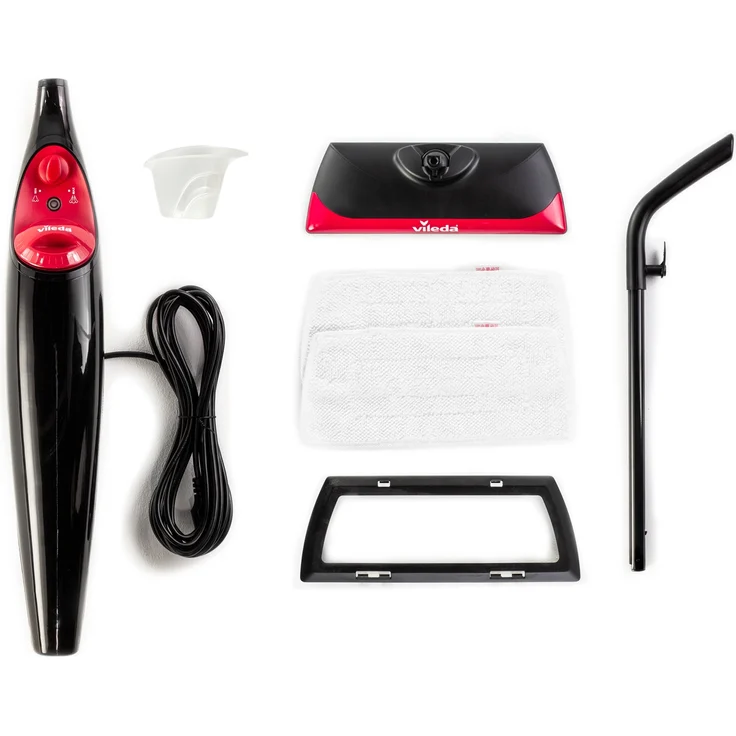 Vileda Steam XXL Dampfreiniger, 1550 Watt, hygienische Reinigung, extra große Bodenplatte, rot – Bild 5