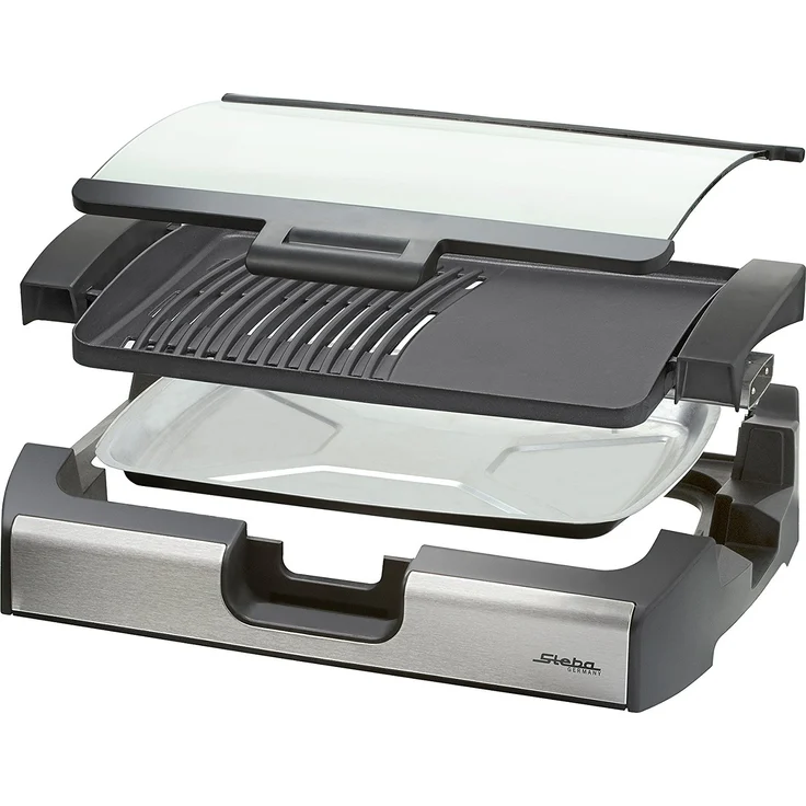 Steba VG200 Tischgrill, 40 x 29 cm, Grillplatte mit Glasdeckel, 2200 Watt – Bild 3