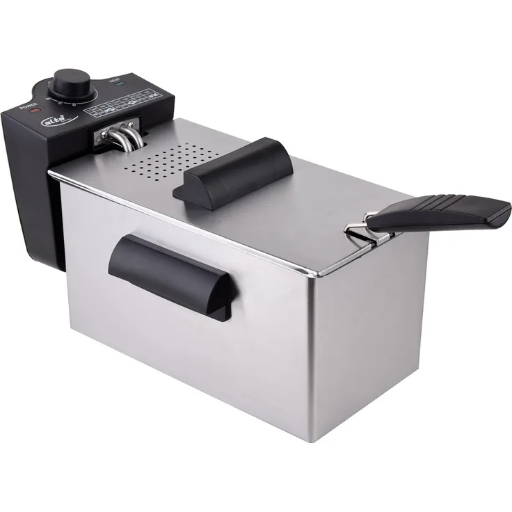 elta Edelstahl Fritteuse 3.0 Liter 2100 Watt Edelstahlgehäuse, DF-2100
