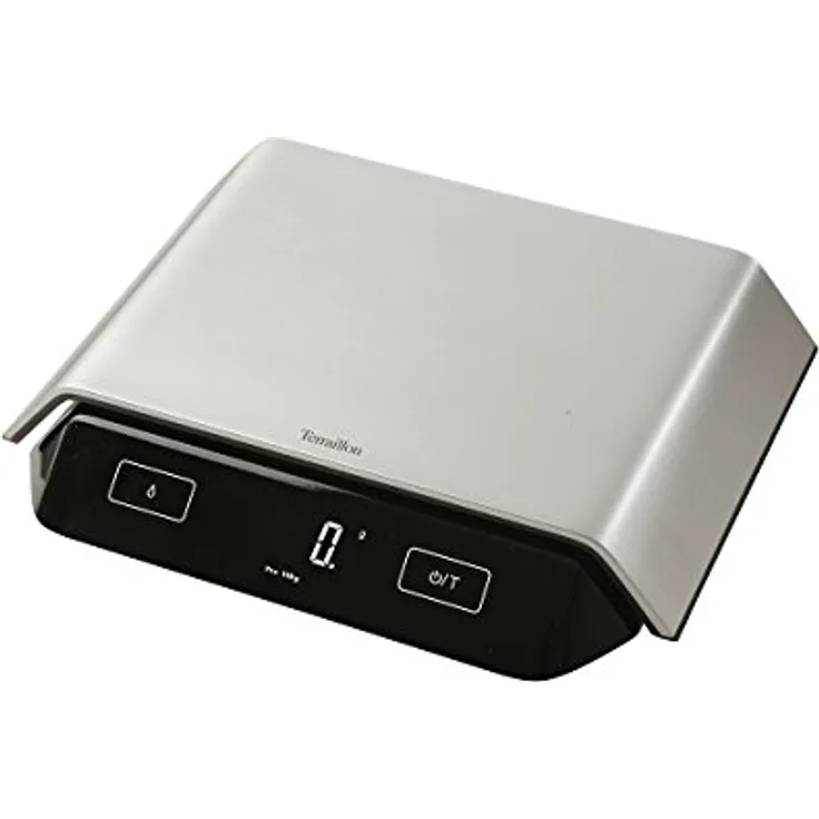 Terraillon Küchenwaage, Mit Tara-Funktion, Flüssigkeitsanzeige, Anti-Staub-Beschichtung, Bis 10 kg, Supreme, Silber-Schwarz