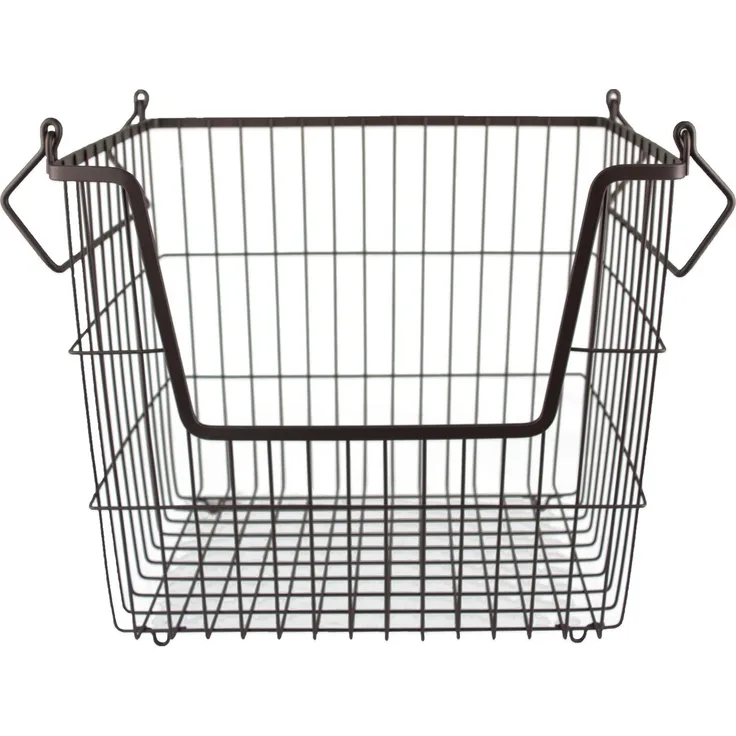 DII Stackable Metal Utility Storage Bin for Heavy Duty Use In Office, Craft Room, Kitchen, Pantry, or Garage 13x10x11 Bronze Large
