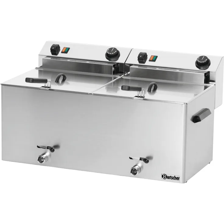 Bartscher Elektro-Doppel-Fritteuse Professional II mit Fettablasshahn
