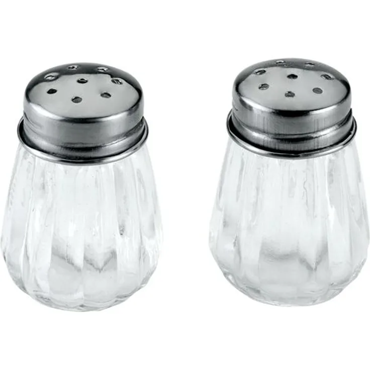 Metalte x 2er Set Mini Salz- und Pfefferstreuer Salzstreuer Gewürzstreuer Streuer Glas
