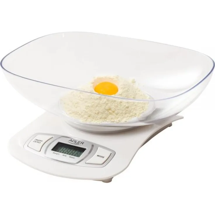 Adler Elektronische Küchenwaage Silber Rührschüssel 5 kg LCD digitale AD 3137