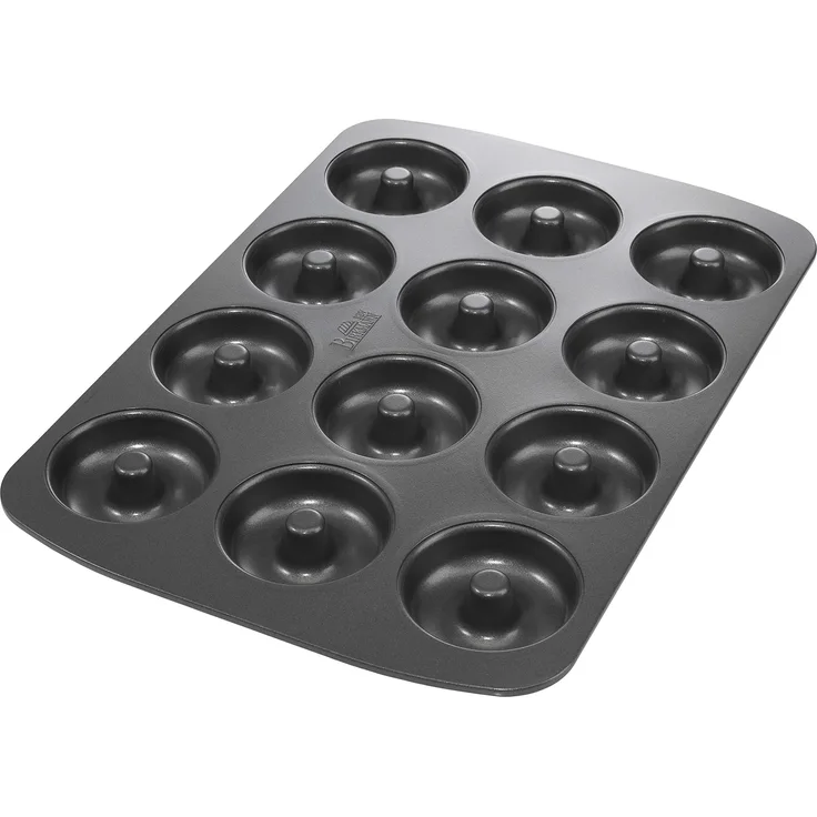 RBV Birkmann 881624, Easy Baking, Mini-Donut-Blech, 12-fach, mit Antihaftbeschichtung, Karbonstahl