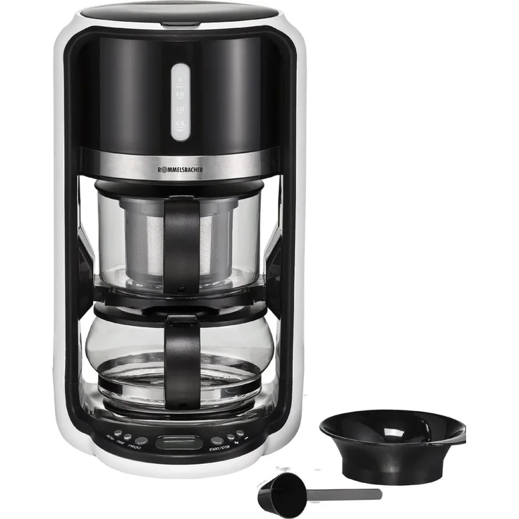 ROMMELSBACHER Tee Automat TA 1200-5 Programme, 4 Brühtemperaturen (80-85-90-100 °C), Ziehzeit bis 10 Min. einstellbar, Warmhaltefunktion, Startzeitvorwahl, Glas-Teekanne, Edelstahl-Teesieb, 1200 W 