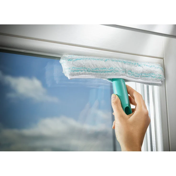 Leifheit Fenstersauger Set Dry and Clean mit Stiel und Einwascher und zweiter Düse 51016 für 360° streifenfreie Reinigung, verwendbar bis zu 35 min, Fensterrreiniger mit Stand-by-Automatik und Click-System – Bild 8