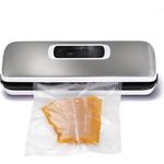 FreshVac VF100, Vakuumierer, Vakuumiergerät, Lebensmittel bleiben vakuumiert bis zu 8x länger frisch, Folienschweißgerät, inkl. 10 Beutel und Vakuumschlauch