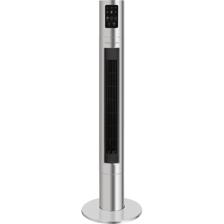ProfiCare PC-TVL 3090 Turmventilator, 45 Watt, 6 Stufen, WiFi, Voice Control, inox-schwarz