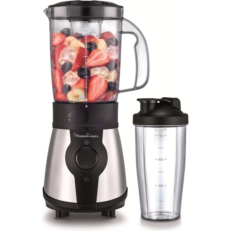 Moulinex Blend&Go LM1B1D10 Standmixer, 300 W, 750-ml-Becher zum Mitnehmen, 4-Klingensystem, Edelstahloberflächen – Bild 1