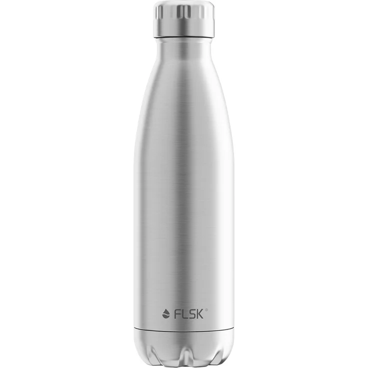 FLSK Das Original New Edition Edelstahl Trinkflasche – Kohlensäure geeignet 18 Stunden heiß, 24 Stunden kalt, 0,5l, silber – Bild 1