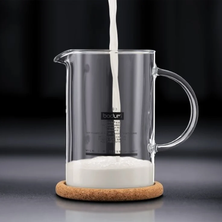 Bodum 1446-01 Milchschäumer mit Glasgriff Latteo, schwarz – Bild 2