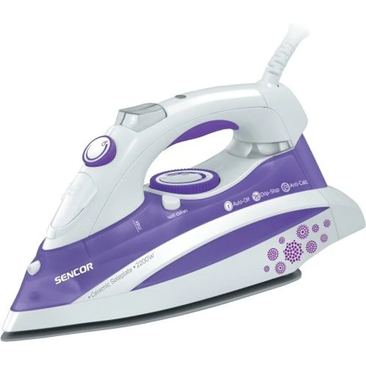 SENCOR SSI 8441VT Dampfbügeleisen (2200 Watt, Bügelunterlage aus Keramik) lila