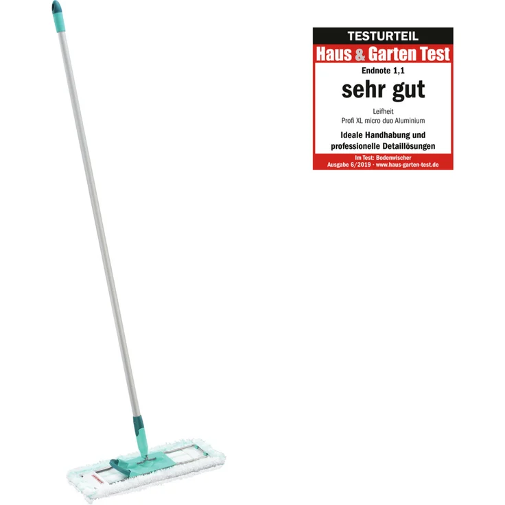 Leifheit Bodenwischer Profi XL micro duo Aluminiumstiel, 55045, für Fliesen und Steinböden, 2-Faser-Wischbzug  – Bild 2