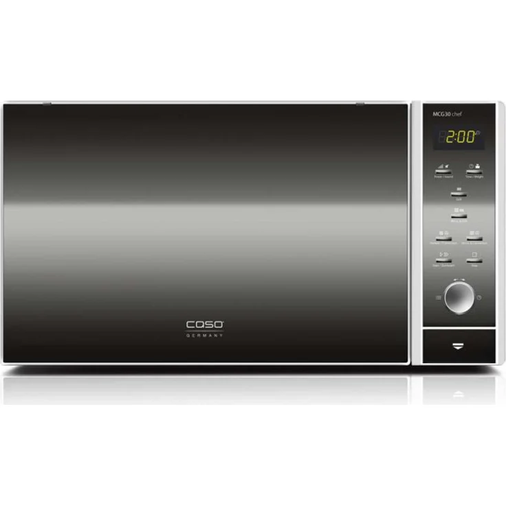 Caso MCG30 chef Design Mikrowelle mit Grill und Heißluft 3in1, Standgerät, 30 Liter Garraum, 900 Watt, silber – Bild 1