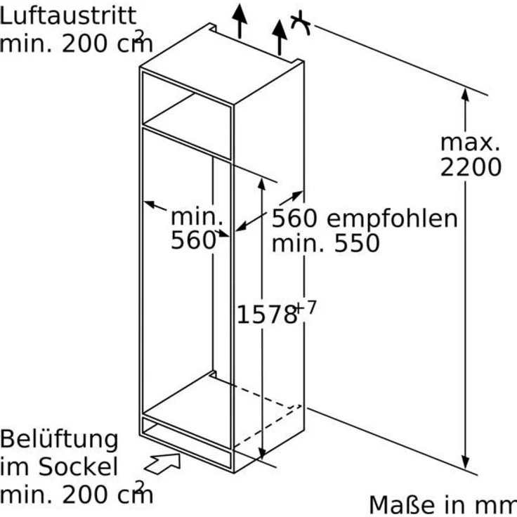 Siemens KI77SADD0 Kühl-Gefrierkombination, Einbau, weiß, Schnellkühlen und -gefrieren, LED, Breite 55.8 cm, Energieklasse D – Bild 7