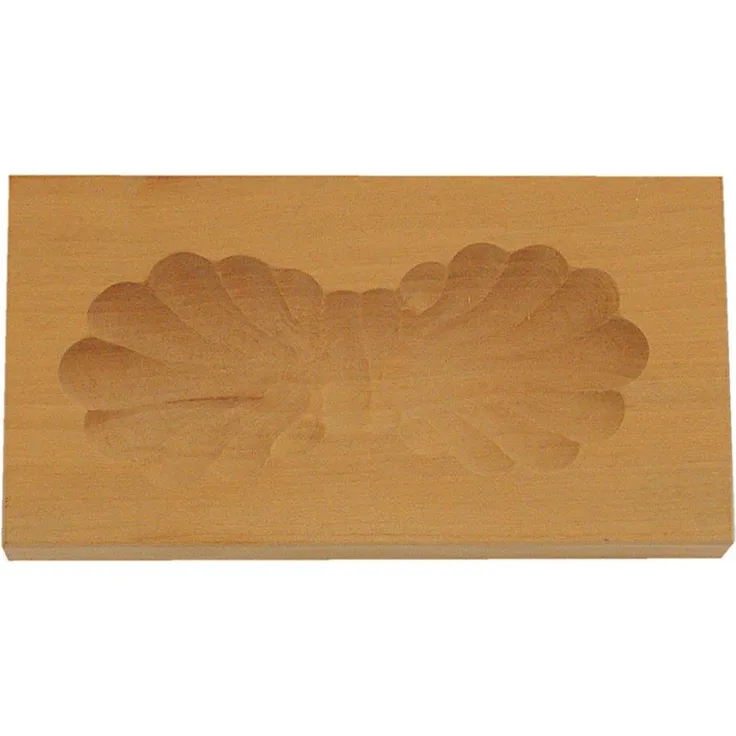 Städter 848030 Spekulatiusmodel ''Doppelmuschel'' Backform, Holz, braun, 11,5 x 6 x 3 cm,