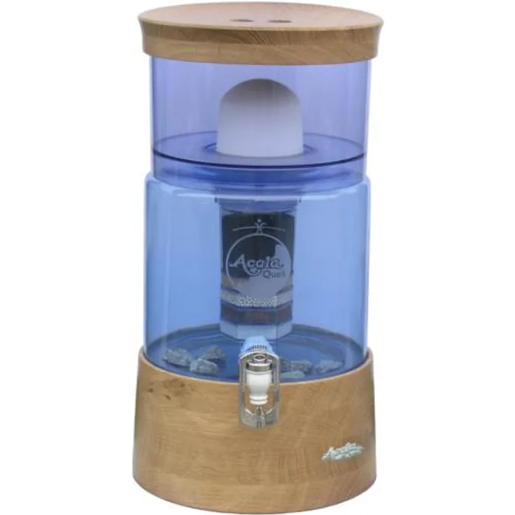 AcalaQuell Smart Echtholz Eiche flach mit blauem Glas