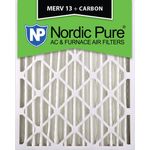 Nordic Pure 16 x 20 x 4 m13 + C Merv 13 Plus Carbon AC Ofen Air Filter, qty-2