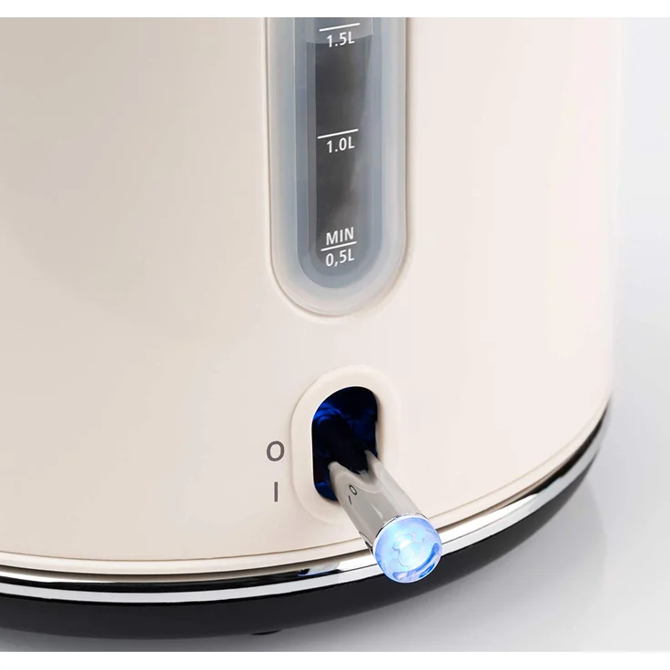 Korona 20666 elektrischer Wasserkocher, Creme, 1,7 Liter, 2.200 Watt, Kalkfilter, Dampf-Stopp, Trockengeh-Schutz, heißes Wasser, Tee und Kaffee – Bild 3