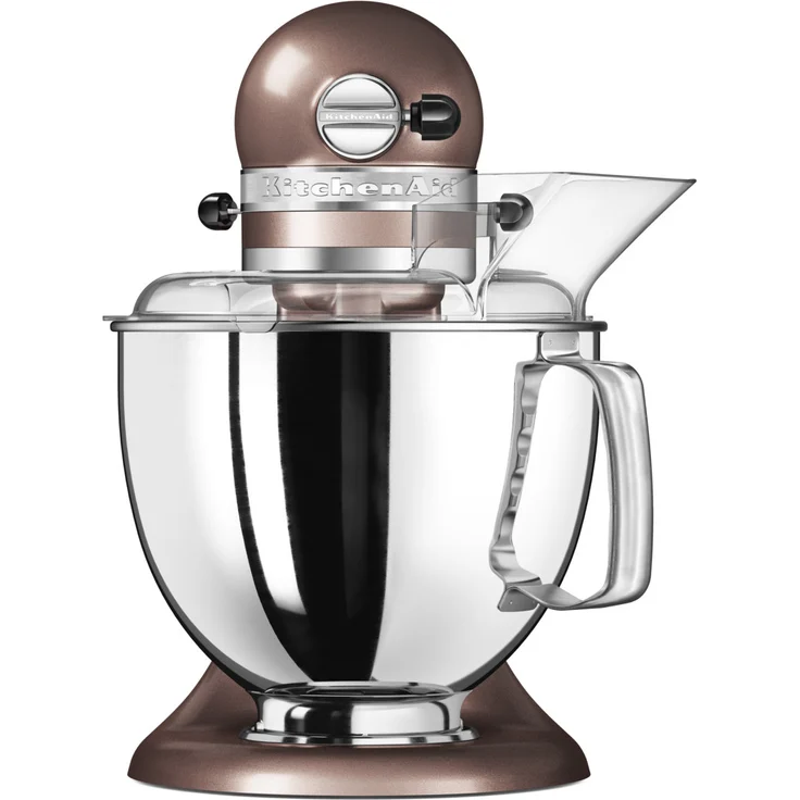 KitchenAid Artisan 5KSM175PSEAP Küchenmaschine mit Direktantrieb, 300W, 4,8 L Edelstahlschüssel, inkl. 3 L polierte Schüssel, Spritzschutz, 10 Geschwindigkeiten, macadamia, Serie: 5KSM175PS – Bild 3