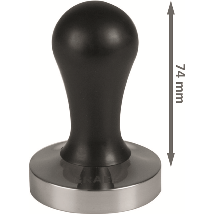 Graef Profi-Tamper Pressare 58 plan, mit schwarzem Aluminiumgriff, 74mm Griffhöhe
