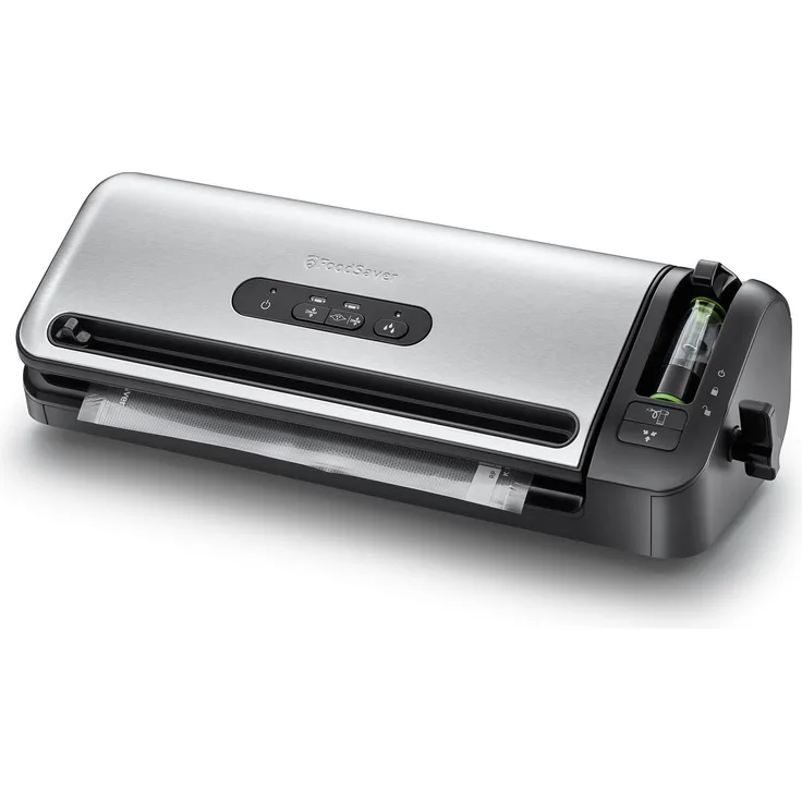 FoodSaver FFS017X Folienschweißgerät - Mariniermodus - inklusive Vakuumbeutel Starterpaket - edelstahl