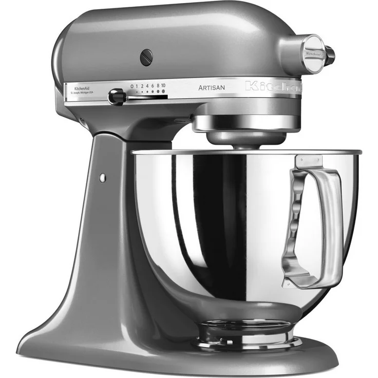 KitchenAid Artisan 5KSM125ECU Küchenmaschine mit Direktantrieb, 300W, 4,8L Edelstahlschüssel, kontur-silber, Serie: 5KSM125 – Bild 1