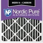 Nordic Pure 14 x 14 x 1pm8 C-2 Merv 8 Plus Carbon AC Ofen Filter 14 x 14 x 1 Plissee Merv 8 Plus Carbon AC Ofen Filter 2 Stück