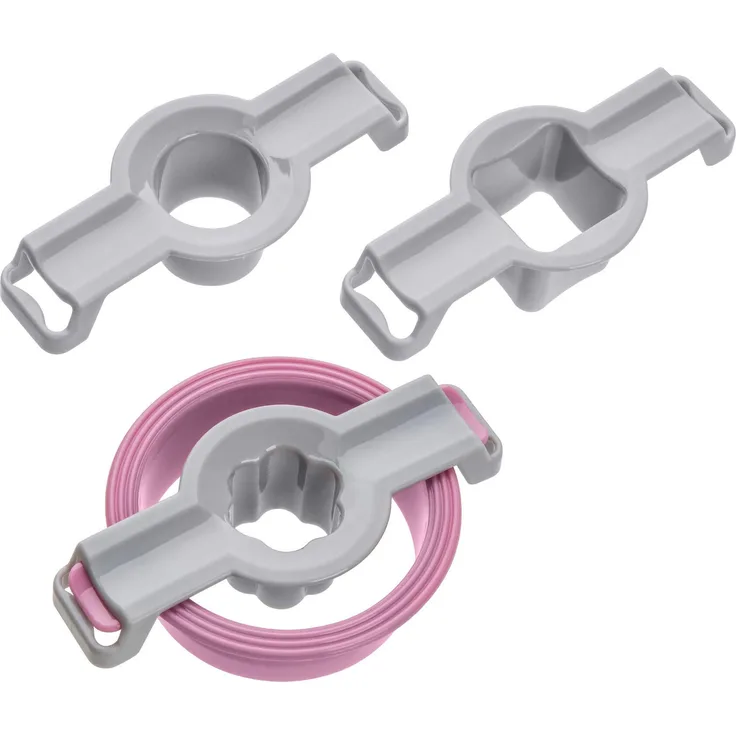 Zenker Linzer-Ausstecher Kunststoff 4tlg, Rose-grau, 4 cm
