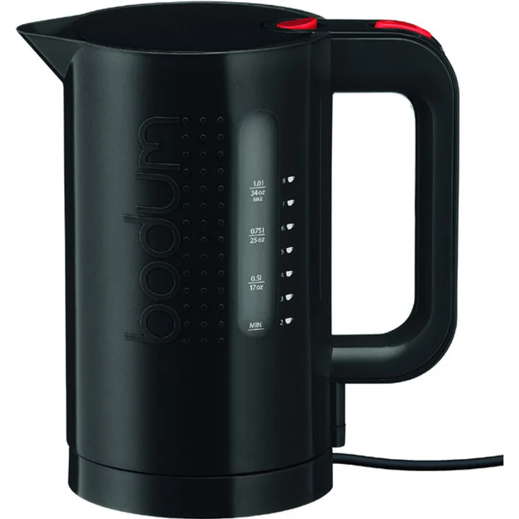 Bodum Bistro Elektrischer Wasserkocher (Automatisches Abschalten, 2200-Watt, 1,0 liters) schwarz
