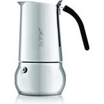 Bialetti 4883 Kitty 6 Tassen, Espressokocher Edelstahl, Rostfreier Stahl, Silber