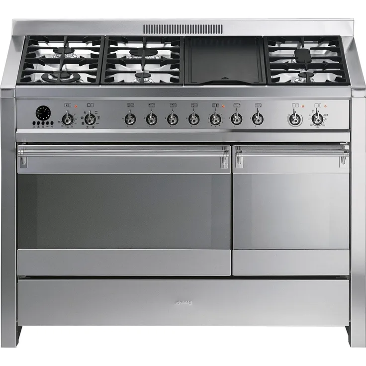 Smeg A3D-7, Range Cooker, B, Standgerät, Betriebsart Ofen elektrisch, Betriebsart Kochfeld elektrisch & Gas, Anzahl Kochfelder 7, Volumen 77 l, Breite 120 cm, Konvektion, Ober-Unterhitze (konventionell), Grill, Rotisserie