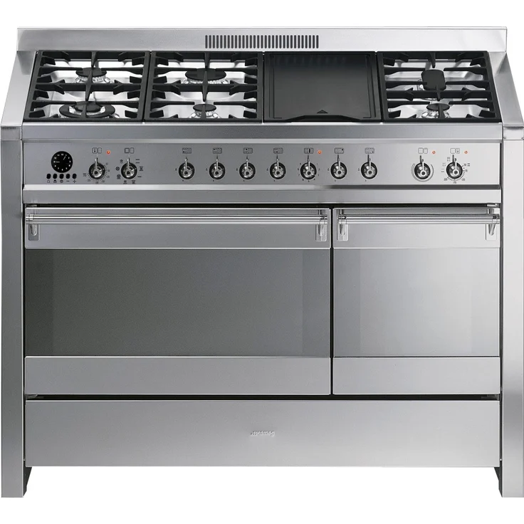Smeg A3D-7, Range Cooker, B, Standgerät, Betriebsart Ofen elektrisch, Betriebsart Kochfeld elektrisch & Gas, Anzahl Kochfelder 7, Volumen 77 l, Breite 120 cm, Konvektion, Ober-Unterhitze (konventionell), Grill, Rotisserie – Bild 1