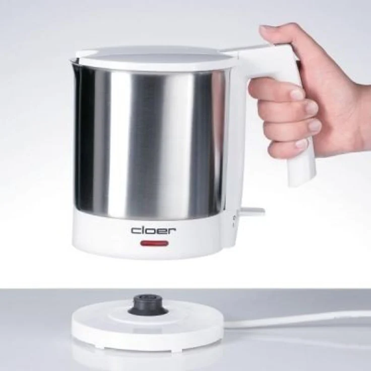 Cloer 4701 Wasserkocher - 2000 W - Trockengeh- und Überhitzungsschutz - innen liegende Füllmengenmarkierung - 1,5 Liter - mattierter Edelstahlbehälter – Bild 2
