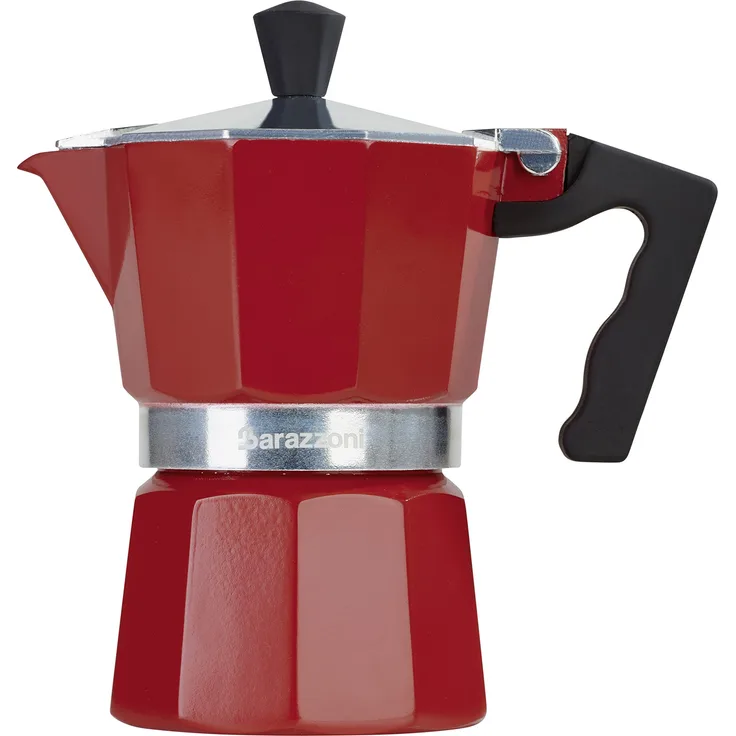 Barazzoni der farbige Kaffeebereiter 3 Tassen, Aluminium, Rot, 8.7 x 15.1 x 15.7 cm