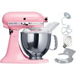 KitchenAid 5KSM150PSEPK Küchenmaschine mit Direktantrieb, 300W, 4,8L Edelstahlschüssel, 10 Geschwindigkeitsstufen, rosa, Serie: 5KSM150PS