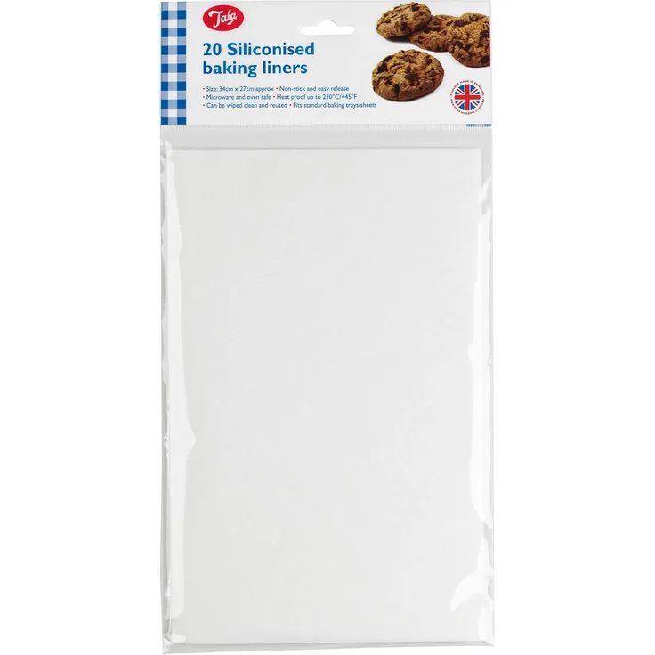 Tala 20 rechteckig silikonisierte Backen Liner Set, weiß