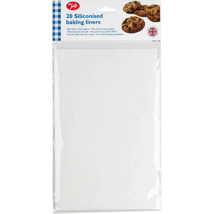 Tala 20 rechteckig silikonisierte Backen Liner Set, weiß – Bild 1