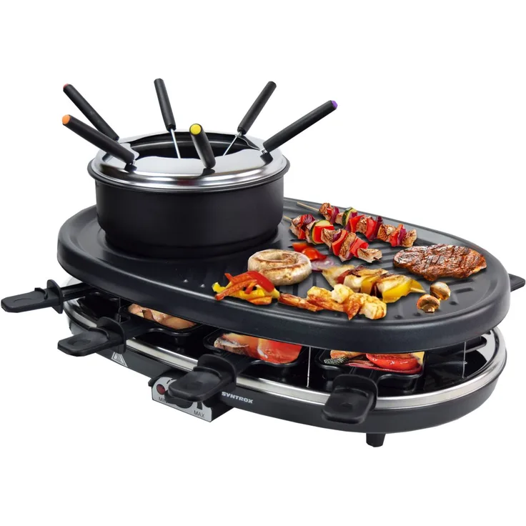 3 in 1 Raclette Grill Fondue Appenzell für 8 Personen