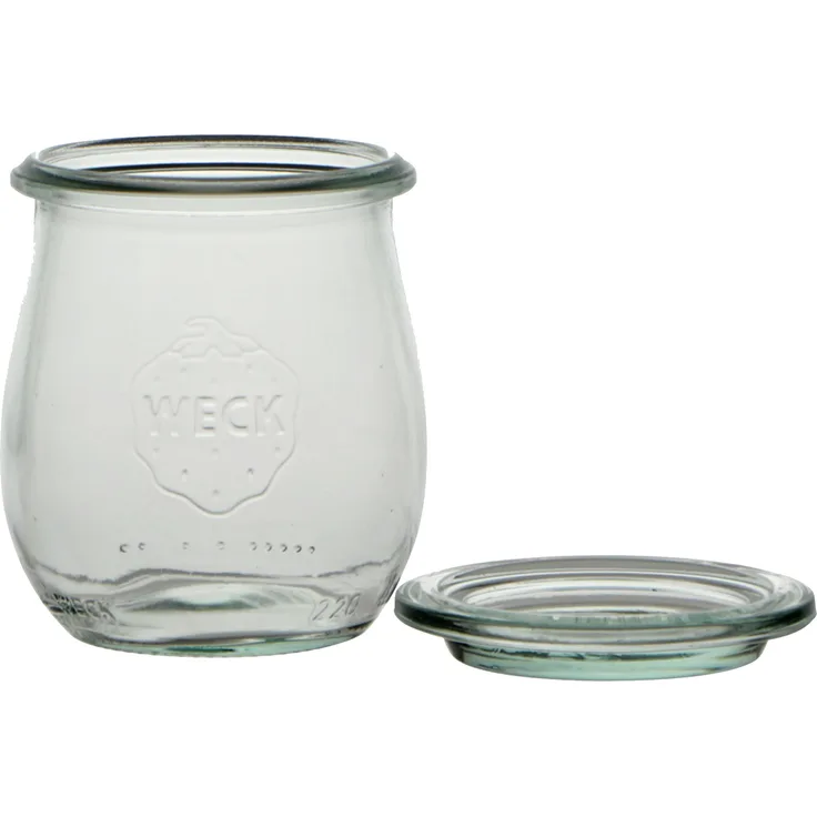 Weck Tulpenform-Glas, 220 ml, mit Deckel 60 mm, Glas, transparent, 12 Stück