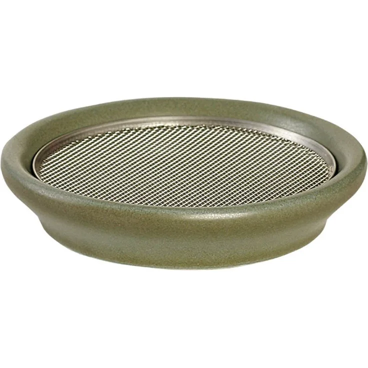 Eschenfelder Kressesieb aus Edelstahl, Keramikschale 12cm - effect-grün