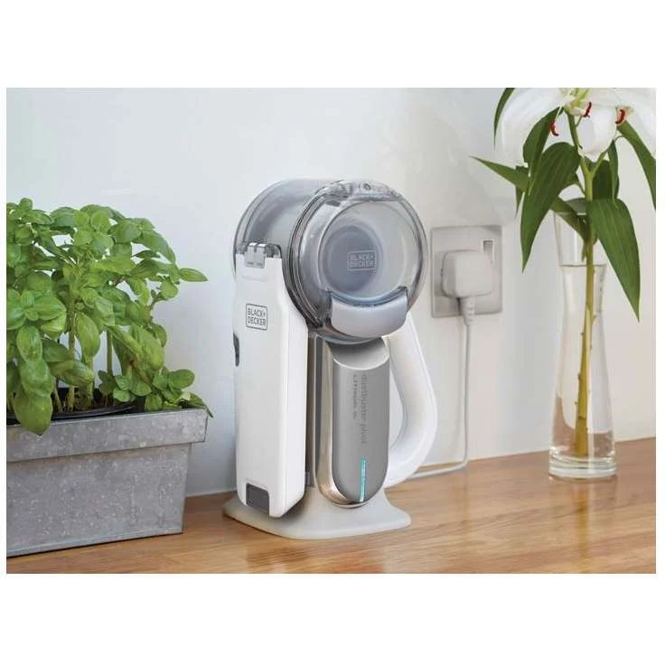 Black + Decker Dustbuster Pivot PV1820L Kleinstaubsauger, 10 min Akkubetrieb, Wandhalterung und Ladestation, Fugendüse und Polsterbürste – Bild 3