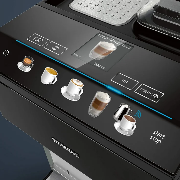 Siemens EQ.500 classic Kaffeevollautomat TP507DX4, HomeConnect, zwei Tassen gleichzeitig, 1.500 Watt, grau, mit Milchsystem und integriertem Mahlwerk – Bild 2