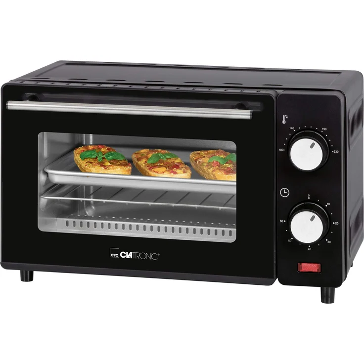 Clatronic MB 3746 Minibackofen, 8 Liter Backraum, Ober-und Unterhitze, 60 Minuten-Timer mit Endsignal, schwarz – Bild 1