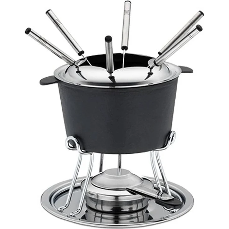 kela Fondue-Set Comore Gusseisen schwarz 19,5cm 20cmØ, 20x20x19,5 cm – Bild 1