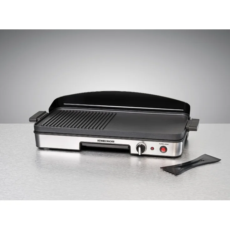 Rommelsbacher BBQ 2003 Tischgrill, glatte & geriffelte Grillfläche, 50 x 25 cm, 1900 Watt – Bild 6