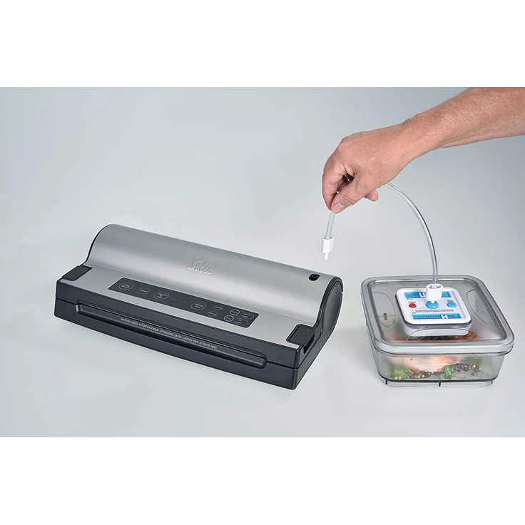 Solis Vakuumiergerät, Für trockene, feuchte und empfindliche Lebensmittel, Pulse- und Marinierfunktion, Mit Rollenfach und Folienschneider, Vac Prestige – Bild 6