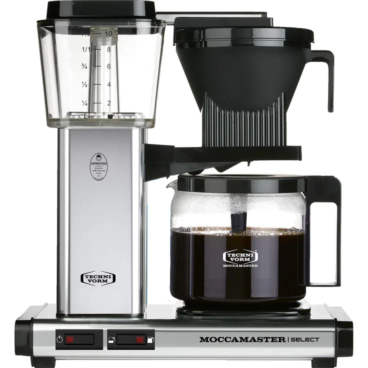 Moccamaster Filter Kaffeemaschine KBG Select, 1.25 Liter, 1520 W, Polished Silver